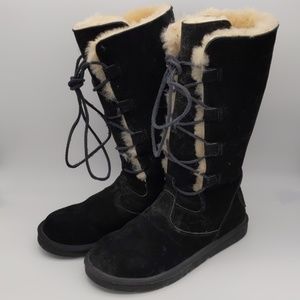 UGG Size 10 (Fits 9) Black Full Sheepskin …